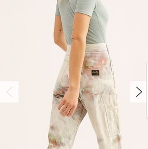 Free people tie dye utility pants sz large